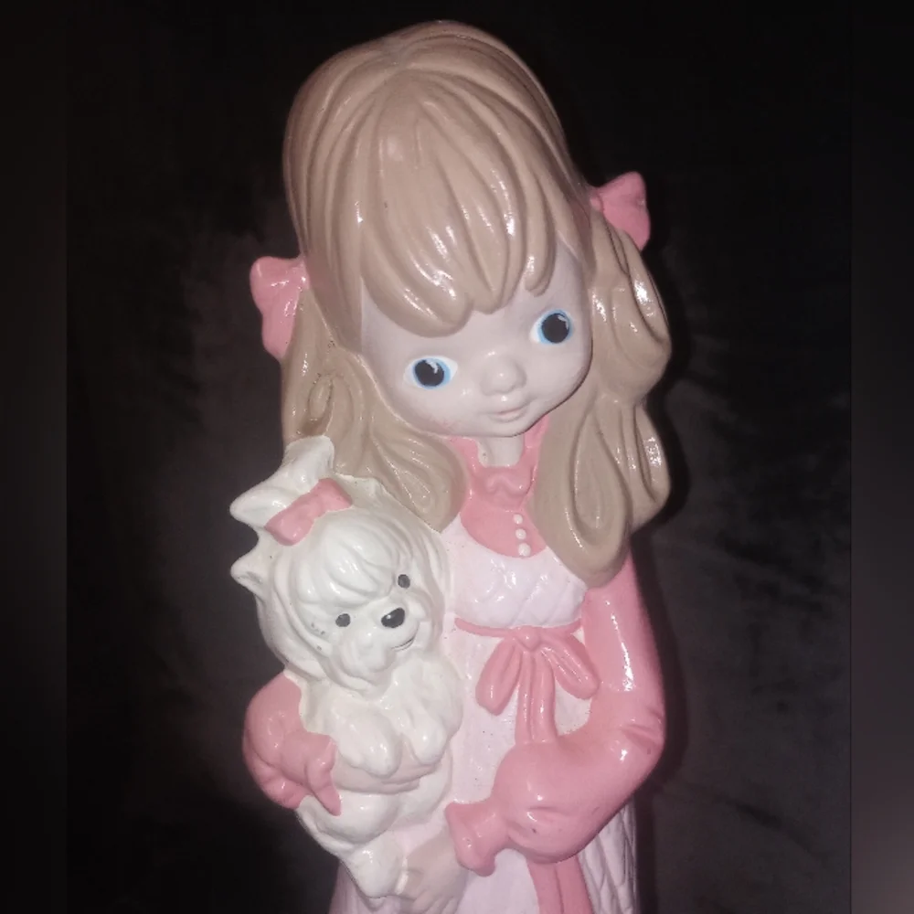 Vintage Ceramic 1980 Painted Girls 12 in Handmade - Picture 3 of 15